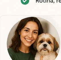 Autora do e-book com seu cachorro